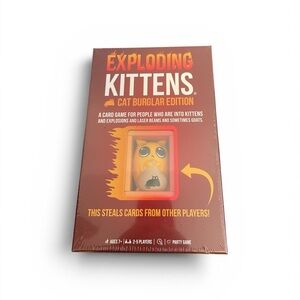 Exploding Kittens Cat Burglar Edition Card Game with Squishy Cat Burglar NEW